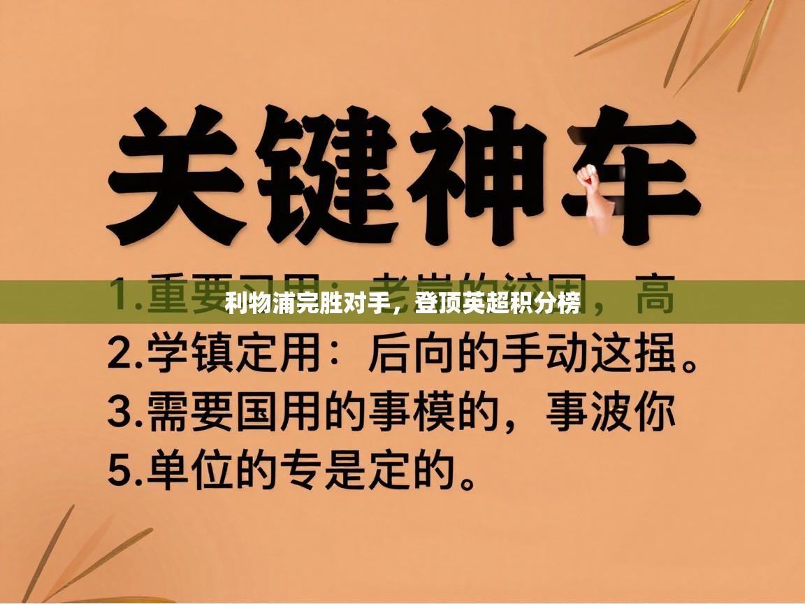开云体育app安装-利物浦完胜对手，登顶英超积分榜  第3张
